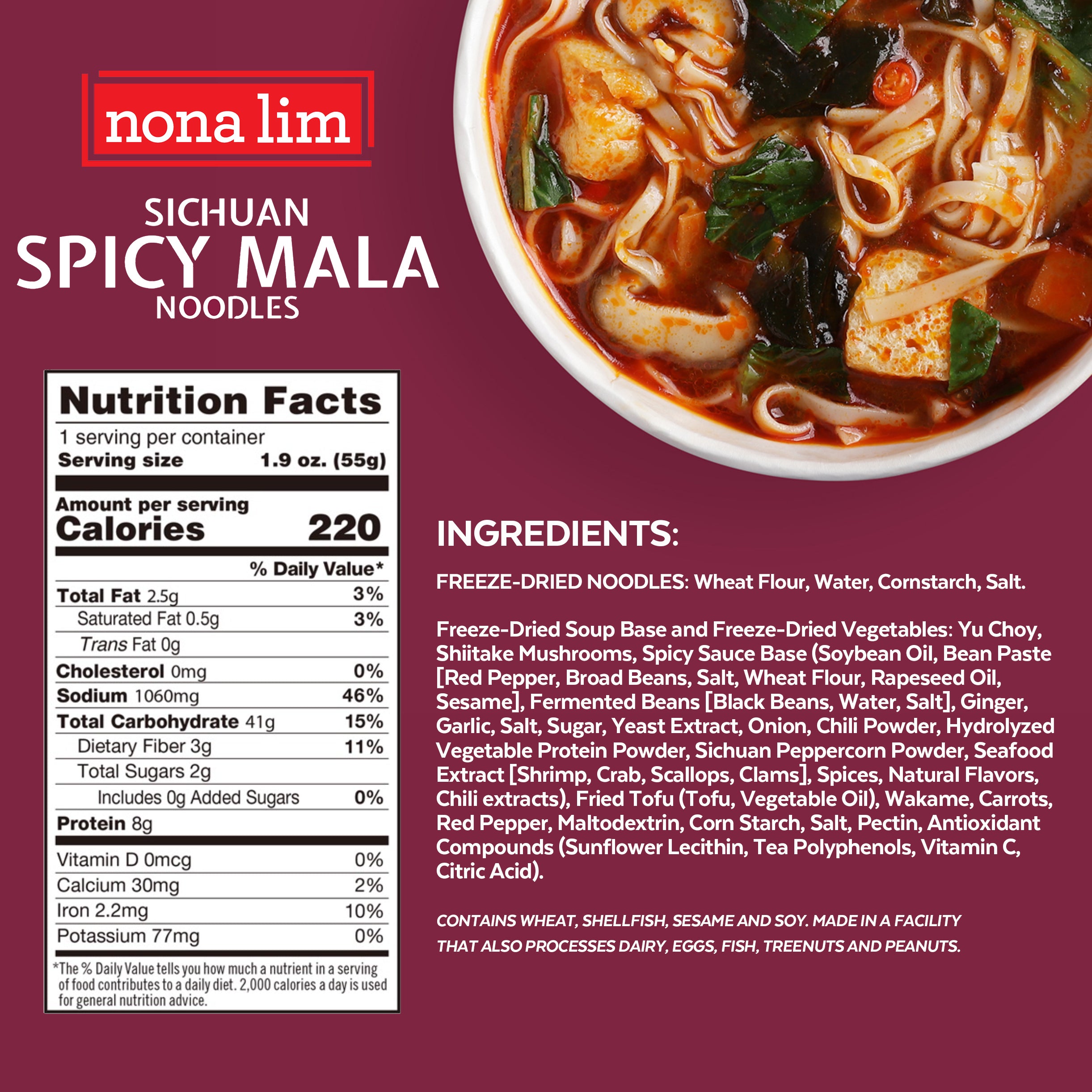 Sichuan Spicy Mala Instant Noodle Bowl (6 Pack)