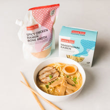 Nona Lim Spicy Chicken Ramen Bone Broth paired with Traditional ramen noodles